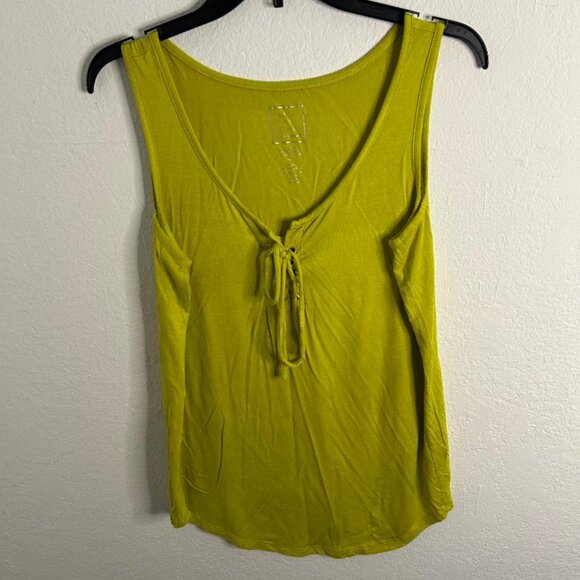 Chartreuse Lace-Front Casual Tank - Picture 1 of 4